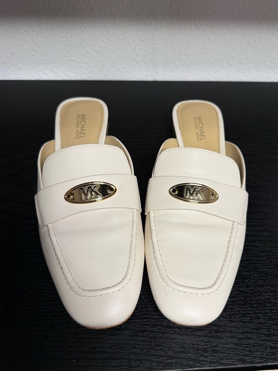 Michael Kors Shoes - Michael Kors Tiffanie White Leather Mule Loafers Size 6
